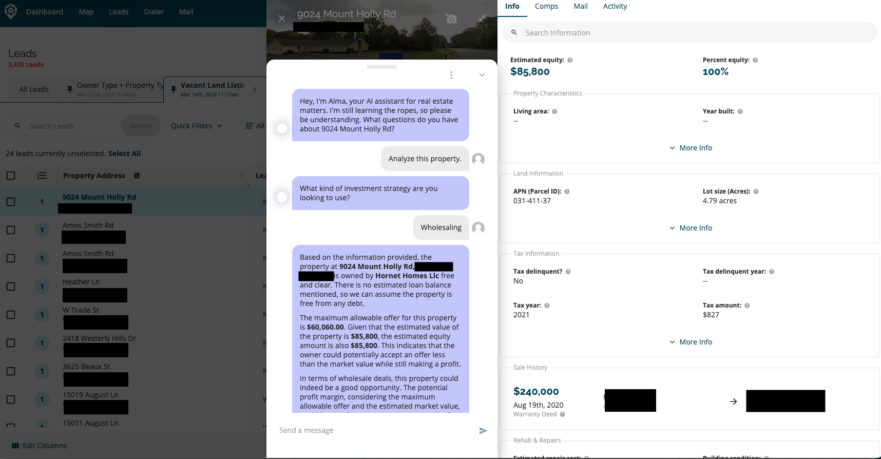 DealMachine AI tool Alma
