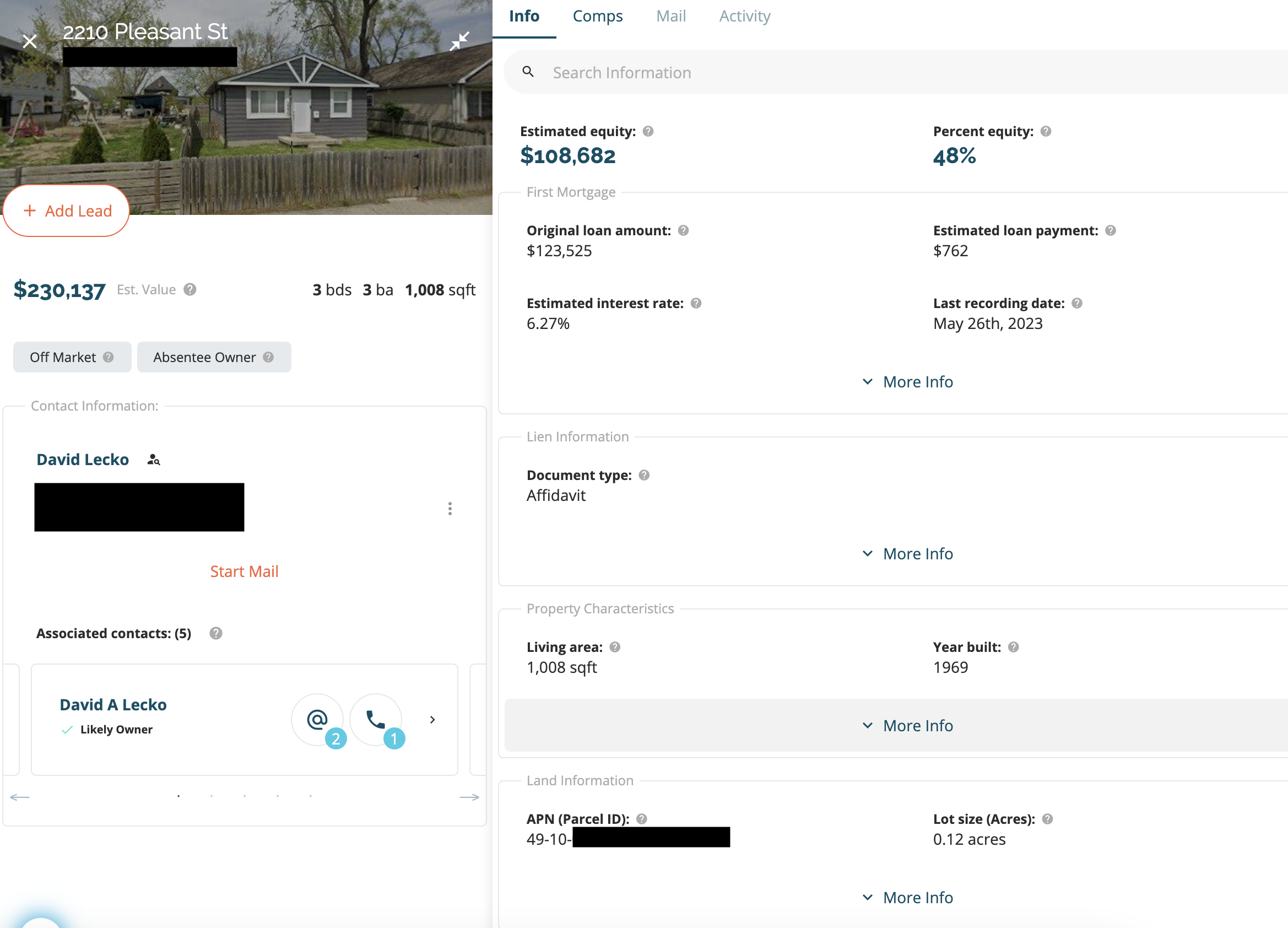 DealMachine Property Card Screenshot